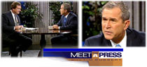 George W. Bush appears on TV talk show, Meet the Press